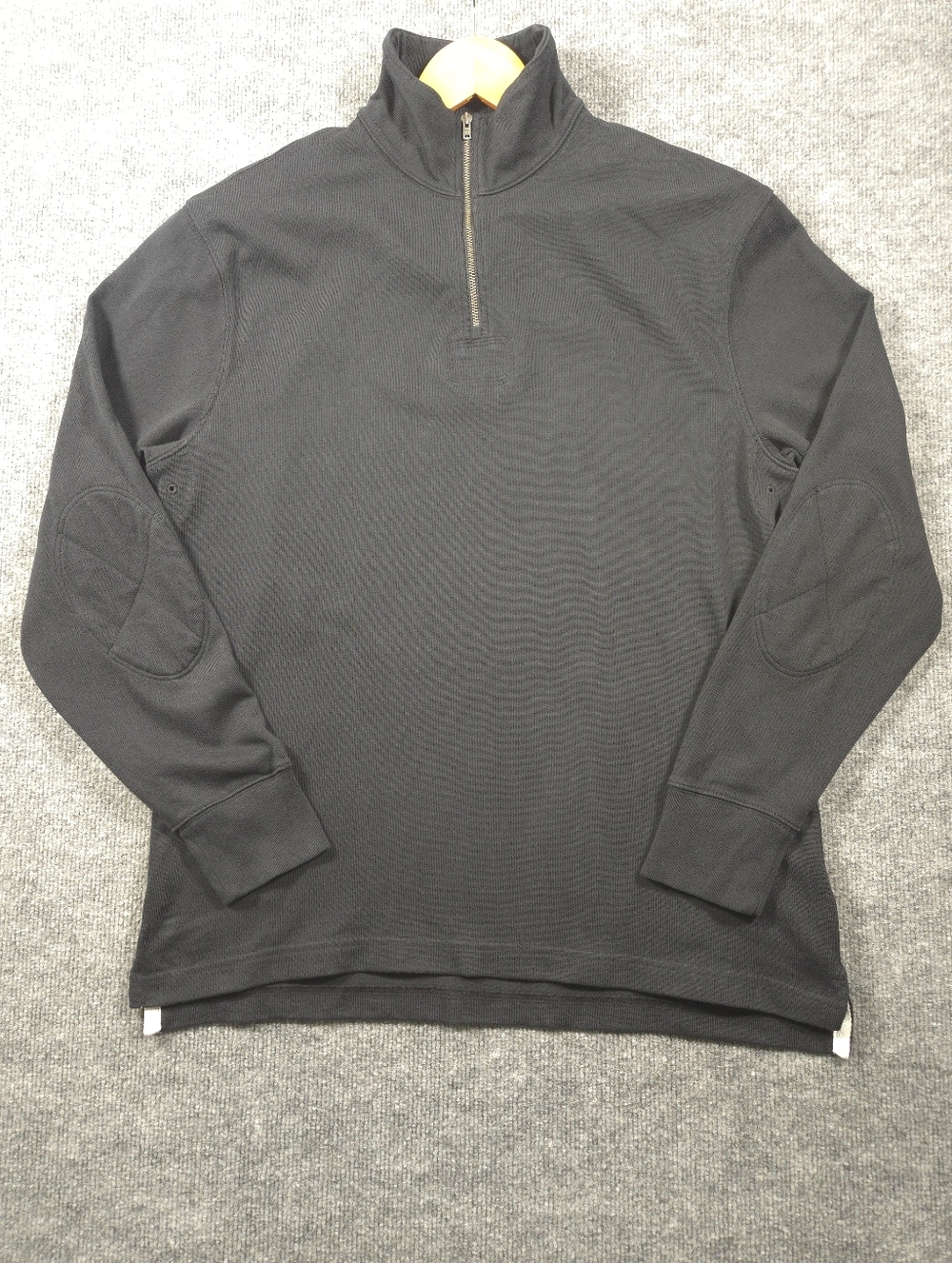 J.Crew Re-Imagined 100% Cotton QuarterZip Pullover Sweatshirt Black Men's Medium
